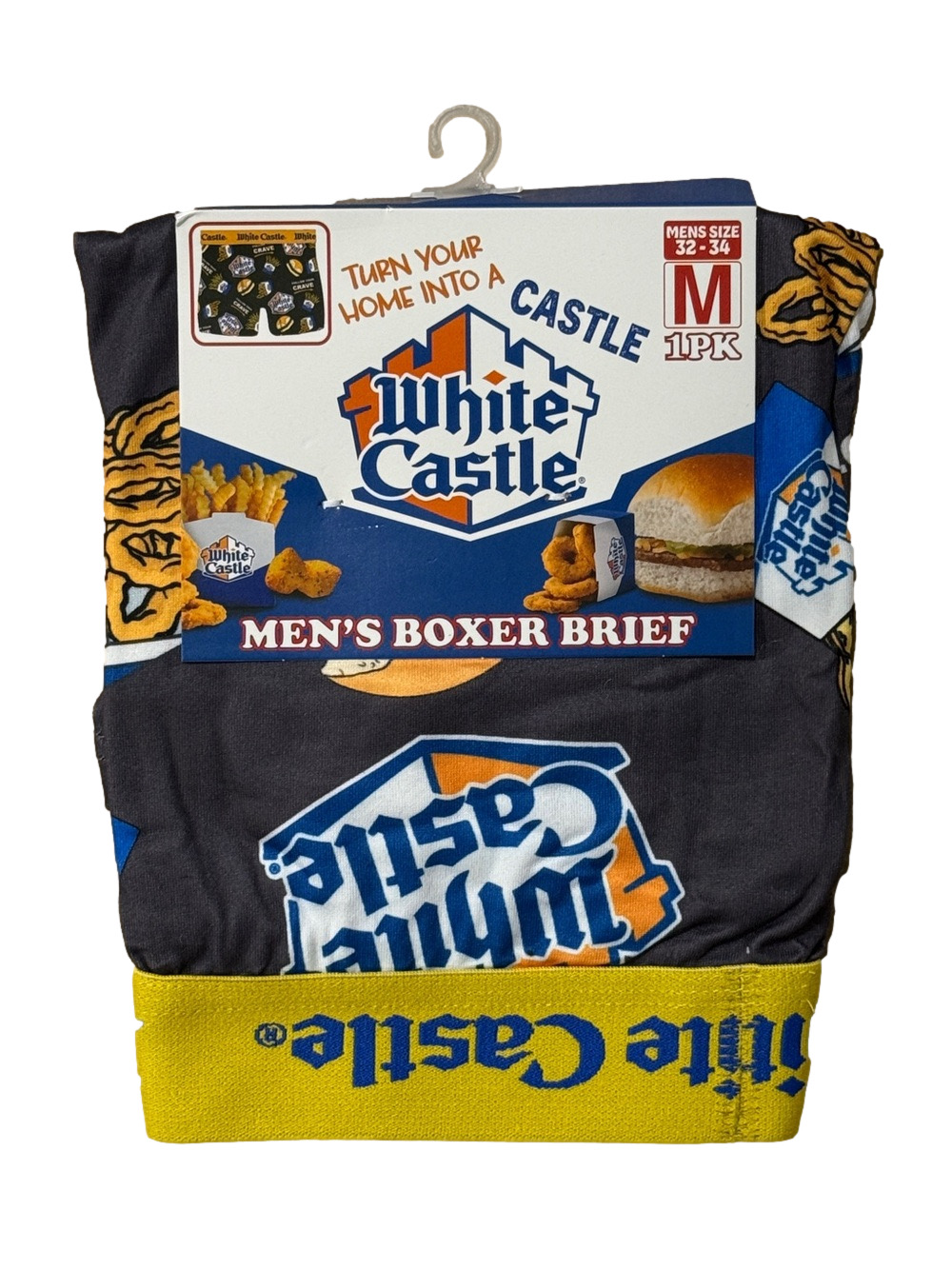 Mens White Castle Licensed Boxer Briefs - Size Medium - NWT